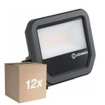 Confezione Multipack 12x Ledvance Proiettore LED Aluminium Nero 17W 2400lm 100D - 865 Luce Del Giorno | IP66 - Simmetrico